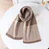 Bufanda de Cachemira Tejida para Niños Otoño Invierno Nueva Elegante Versátil Bloque de Color Simple Unisex Cómoda Cálida