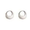 Pendientes de Metal Cepillado Mate, Pendientes de Moda Retro Francesa de Diseño Nicho, Pendientes Personalizados Simples y Versátiles