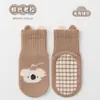 Meias antiderrapantes de bolinhas estilo coreano para bebês e crianças pequenas, meias de chão de desenho animado com alta elasticidade