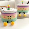 Cesta de Almacenamiento para Pastel de Muñeca Divertida Juguete Infantil Cesta Tejida de Cuerda de Algodón Dibujos Animados Caja de Almacenamiento de Bocadillos para Escritorio de Sala de Estar