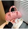 Bolsa Boston Moda Coreana Primavera 2025 Nova Bolsa Transversal Bolsa Baguete Versátil de Alta Qualidade Bolsa de Axila para Mulheres