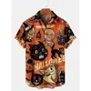 Nova camisa de manga curta 3D transfronteiriça Camisa impressa de Halloween camisa masculina de festa solta Europa e Estados Unidos DIY para figurar