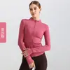 Chamarra de Yoga Lulu para Mujer, Ajustada, Cuello Alto, Cremallera, Manga Larga, Ropa de Yoga, Deportiva, para Correr, Fitness, Estilo Otoño