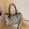 Bolsa Tote Grande Estampada 2026 para Mulheres Moda Retrô Tendência para o Dia a Dia Bolsinha de Ombro Único Texturizada de Mão