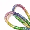 Tubo de Goma con Pedrería de Colores de 8 mm Cordón para Sudadera Cuerda Redonda de Algodón con Núcleo Completamente Diamantada Accesorios para Joyería DIY Tiras Decorativas de Diamantes