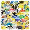 50 Pegatinas de Graffiti de Peces Ornamentales Acuáticos, Peces Marinos y Animales Marinos para Vasos de Agua, Refrigeradores, Cuadernos, Decoración DIY