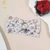 Faixa de Cabeça Larga Macia para Bebê Europeia e Americana Cruzada Estampa de Estrela e Lua Proteção da Fontanela Acessório de Cabelo com Laço Adorno de Cabeça