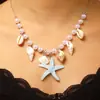 Collar de Perlas y Conchas Estilo Vacaciones Costeras Transfronterizo Moda Versátil Nicho Alto Gama Exquisito Colgante de Caracola Estrella de Mar