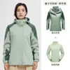 Jaqueta outdoor masculina e feminina três em um duas peças outono e inverno acolchoada com plumas, impermeável, respirável, traje de esqui