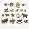 Accesorios de Joyería de Aleación DIY Animal Verde Antiguo Caballo Varios Collares Colgantes Pulseras Retro Llaveros Amuletos del Año del Caballo