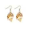Estilo Ins Europeo y Americano Pendientes Creativos de Concha Natural Pendientes Bohemios de Flor de Caracola Caracol Pendientes de Verano de Concha de Abulón