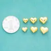 Corazón de Melocotón Brillante Mate de Tamaño Múltiple Corazón de Corazón Cuentas Accesorios de Plata Plata Pura S990 Forma de Corazón Accesorios para Pulsera DIY