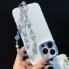 Cadena para Teléfono Móvil al por Mayor Aleación Amor Circonita Borla Cadena Colgante Acrílico Rosa Muñeca con Cuentas Correa para Funda de Teléfono Móvil