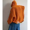 Cardigã suéter curto com capuz para homens e casais, laranja, moderno, outono e inverno, atacado de fábrica transfronteiriço