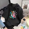¡Guau! Camiseta de Verano Personalizada Estilo Pareja Manga Corta Creativa Moderna Estampada Cuello Redondo, Camiseta Sencilla de Corte Holgado