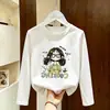 Linda camiseta de manga larga para niñas, nueva de 2026, elegante y dulce para primavera y otoño, top de algodón puro estilo coreano para niños