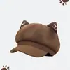 2026 Nuevo Boina Maillard Hace que la Cara se Vea Más Pequeña Versátil Sombrero Octagonal de Pintor Casual Lana Fieltro Delgada Diseño de Ala Curva