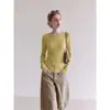Otoño 2026 Nuevo Estilo Francés Elegante Minimalista Textura Rayas Horizontales Adelgazante Versátil Suéter de Punto para Mujer