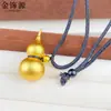 Mismo estilo que tienda de oro, calabaza de arena de método antiguo para atraer riqueza, colgante para hombres y mujeres, colgante de calabaza chapado en latón dorado, accesorios DIY al por mayor