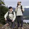 Jaqueta outdoor outono e inverno com logo personalizado, três em um espessado para uniforme de equipe, vestuário para montanhismo, vestuário de trabalho para trilha bordado e estampado
