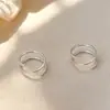 Brincos Argola Espiral de Camada Dupla em Fio de Prata S925 YinJia Novo Modelo Popular com um Design Simples de Alta Qualidade