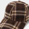 Nueva gorra de béisbol a cuadros de moda estilo coreano para mujer, otoño e invierno, sombrero de sol casual retro británico para exteriores que hace que la cara se vea más pequeña
