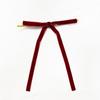 En stock, 12 unidades/bolsa, cinturón de terciopelo, lazo para árbol de Navidad, adorno colgante de seda trenzada, accesorios para cinturón, decoración colgante