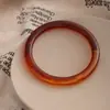 Anillo Liso Medio Retro Pulsera Redonda Difuminada Pulsera Acrílica Simple Elegante Diseño de Nicho Pulsera Versátil