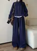 Conjunto casual de otoño holgado con cordón y manga larga para mujer, sudadera y pantalones casuales relajados de cintura alta que adelgazan, conjunto de dos piezas