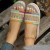 2023 nuevo estilo nacional comercio exterior talla grande para mujer plataforma gruesa boca de pez con cuerda de cáñamo color zapatillas fabricantes al por mayor
