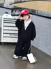 1563 Conjunto de Academia para Niños Primavera y Otoño Nueva Tendencia Versión Coreana Ropa para Niños Atuendo de Primavera para Niños Sudadera de Dos Piezas Falsas