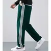 Pantalones Casuales Otoño e Invierno Pantalones para Hombre con Forro Polar Pantalones Deportivos de Tres Barras Pantalones Rectos Holgados para Hombre Pantalones de Invierno para Hombre