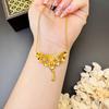 Collar de flores con cadena de ondas de agua doradas y arena de Vietnam, accesorios transfronterizos para mujer, collar retro chapado en oro para niña de las flores, joyería de boda