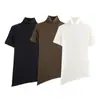 Comercio Exterior 2026 Primavera Nuevo Estilo Europeo y Americano Moda Femenina Casual Holgada Versátil Manga Corta Color Sólido Camiseta 5578001