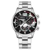 Comércio Exterior Personalizado Mais Vendido Masculino Pulseira de Aço Calendário Relógio de Quartzo Relógio com Ponteiro Esportivo Transfronteiriço
