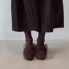 Mocasines sin cordones de punta cuadrada estilo Maillard relajado para mujer, Otoño/Invierno 2026, Zapatos nuevos con forro de felpa