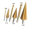 Kit de Brocas Escalonadas com Cabo Triângulo 4-12mm/4-20/4-32 Ranhura Reta Transfronteiriço 3/6/8 Brocas de Serra Conjunto de 6 Peças