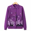 Abrigo de primavera y otoño de la abuela, ropa de otoño para mujeres mayores, estilo holgado y fino, ropa de señora mayor, ropa para madre, cárdigan de punto