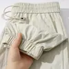 Pantalones Casuales de Verano Delgados de Secado Rápido para Hombre Northern Wolf, Gris Oscuro, Seda de Hielo Delgada, Frescos y de Corte Holgado, Versátiles, con Puños