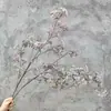 Ramo de Gipsófila Artificial, Decoración de Flores Secas con Gradiente Rosa-Morado, Adorno para Sala de Estar y Mesa de Comedor, Venta al por Mayor de Flores Artificiales