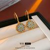 Brincos Medievais Vintage Banhados a Ouro Real Flor Estilo Palácio Zircônia Gota de Óleo Brincos de Luxo Acessível Brincos High-End
