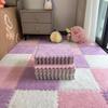 Tapete Pelúcia para Quarto, Tapete de Borda de Cama Completa, Tapete de Chão Patchwork para Crianças Rastejarem, Tapete para Sacada/Janela Saliente, Pode Ser Cortado