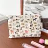 Estilo Ins Bolsita de Maquillaje con Cremallera Floral de Primavera Bolsa de Artículos de Tocador de Perro Lindo Bolsa de Almacenamiento Portátil Bolsa Interior