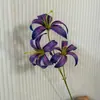 3 lírios artificiais, flores de seda para decoração floral de sala de estar e quarto, shopping center, hotel, adereços de fundo para casamento