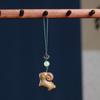 Pingente fofo de cabra e ovelha de sândalo verde para celular, joia com pingente, corrente de celular de sândalo, chaveiro de madeira, acessórios do zodíaco