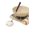 Espátula para Hongos de Acero Inoxidable con Mango de Madera, Tamaños Grande y Pequeño, Espátula Doméstica de Cocina con Mango Largo Antideslizante, Cuchara para Freír, Espátula de Hierro para Sartenes Antiadherentes