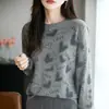 Top de malha fina de lã com gola redonda e cor sólida transfronteiriço textura versátil para o trabalho e o dia a dia outono e inverno uso único ou como camada base tudo adequado simples justo