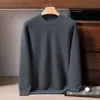 Suéter de Cachemira Grueso con Mangas Raglán para Hombre, 100% Cachemira Pura, Patrón Retorcido, Suéter de Punto de Cuello Redondo, Lujoso y Cálido