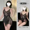 Ai Ruru Lingerie Sexy com Franjas, Renda, Desenhos Vazados, Tiras, Laço, Conjunto Rainha para Festa Noturna Sem Tirar 5799