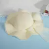 Sombrero de Paja Estilo Francés Ondulado para el Sol para Mujeres al Aire Libre en Verano, de Alta Gama, Ala Ancha, Lazo de Encaje, Protección Solar